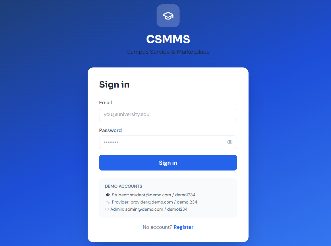 CSMMS screenshot